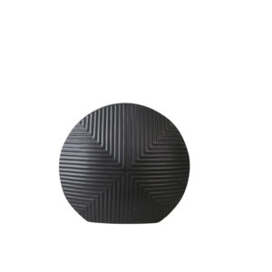 Black Geometric Ceramic Vase