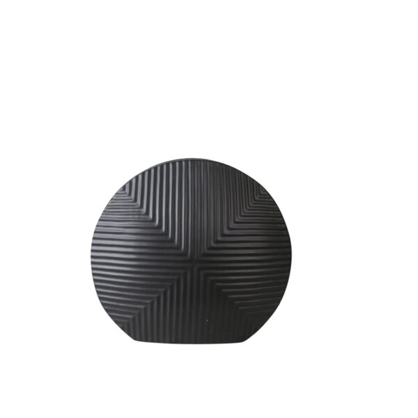 Black Geometric Ceramic Vase