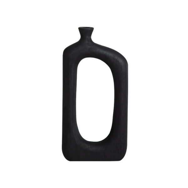 Square Wooden Vase – Black