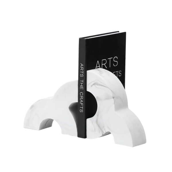 Half Round Ink Pattern Bookend – Resin
