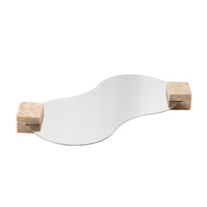 Special Shaped Mirror Plate – Stainless Steel + Travertine