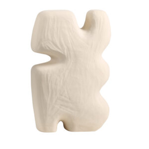 Geometric Layer Block B – Beige Ceramic Sculpture