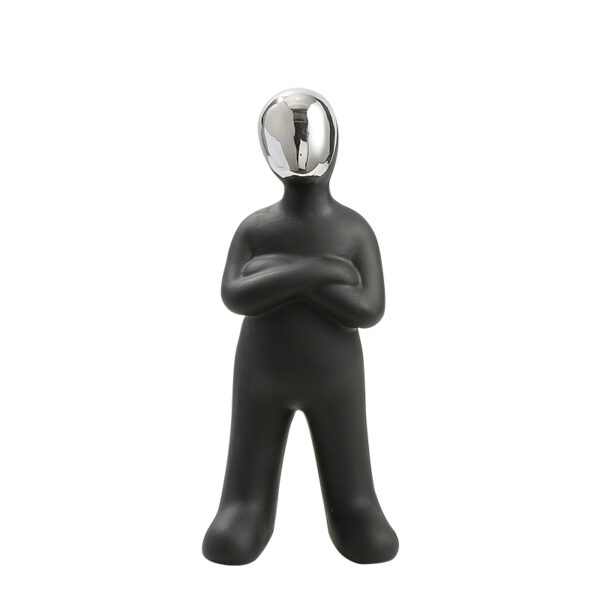 Fork Hand Man Black – Ceramic Sculpture